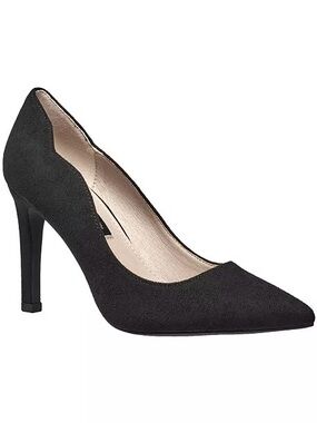 French Connection Faux Suede Sexy Scallop Slip-On Heels